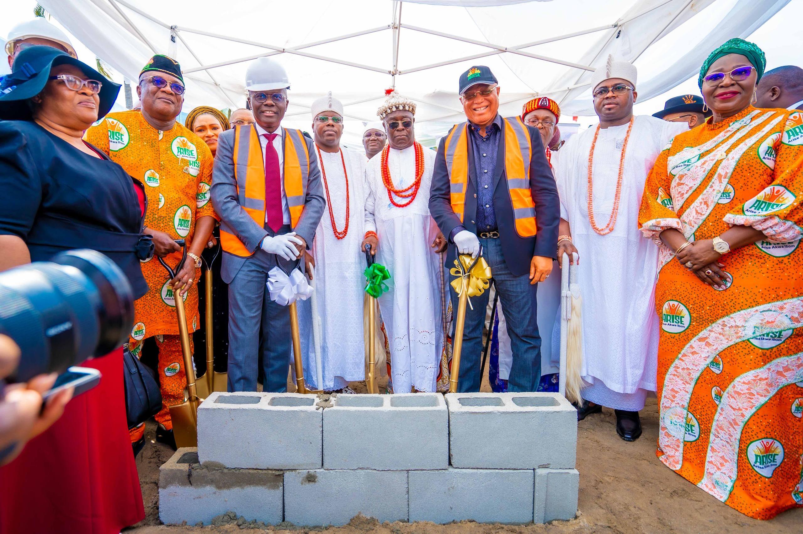 SANWO-OLU PERFORMS GROUNDBREAKING OF 18-FLOOR IBOM TOWERS IN LAGOS